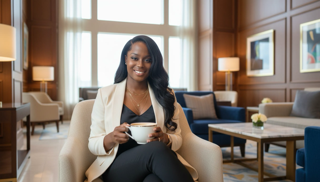 Jodie, founder of JKaye Automation, in a Charlotte, NC lounge